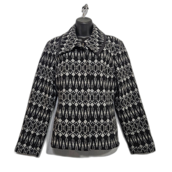 Pendleton Wool Full Zip Collared Blazer Jacket Southwest Aztec Pockets Women's L - Picture 10 of 10